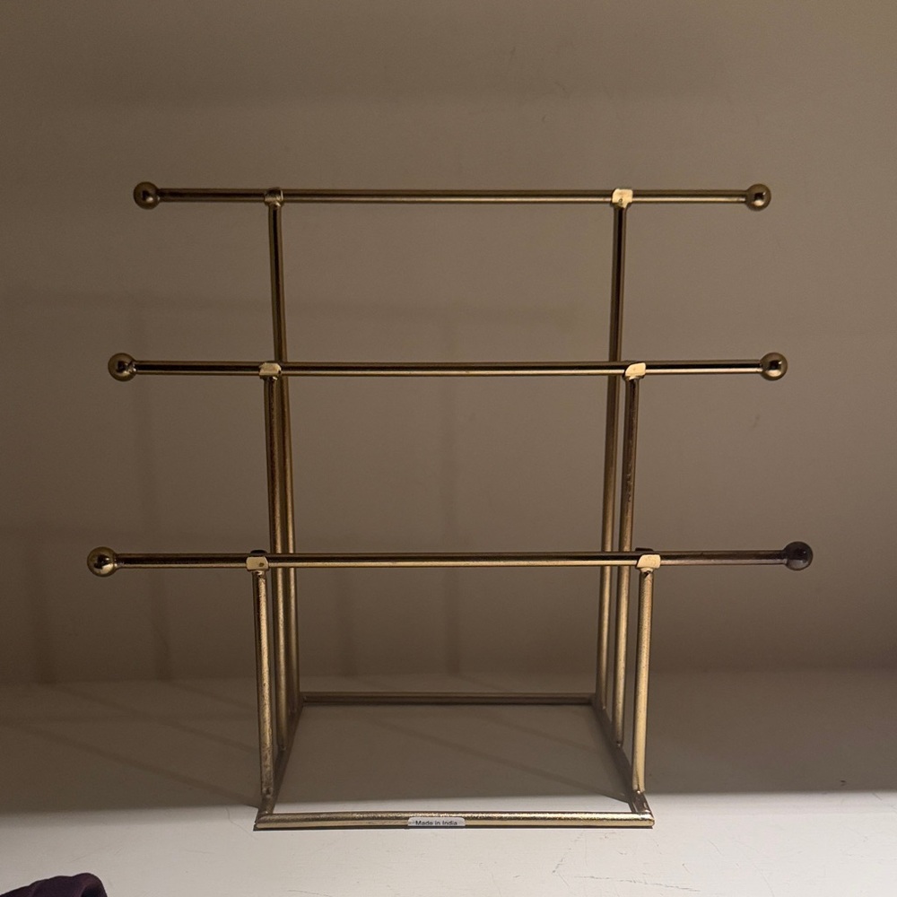 Tiered Gold Jewelry Organizer Stand